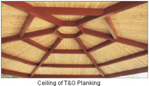Ceiling of T&G Planking